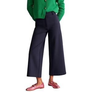 Boden Ponte' Knit Wide Leg Culottes Size 6L Navy Blue  Minimalist Sophisticated